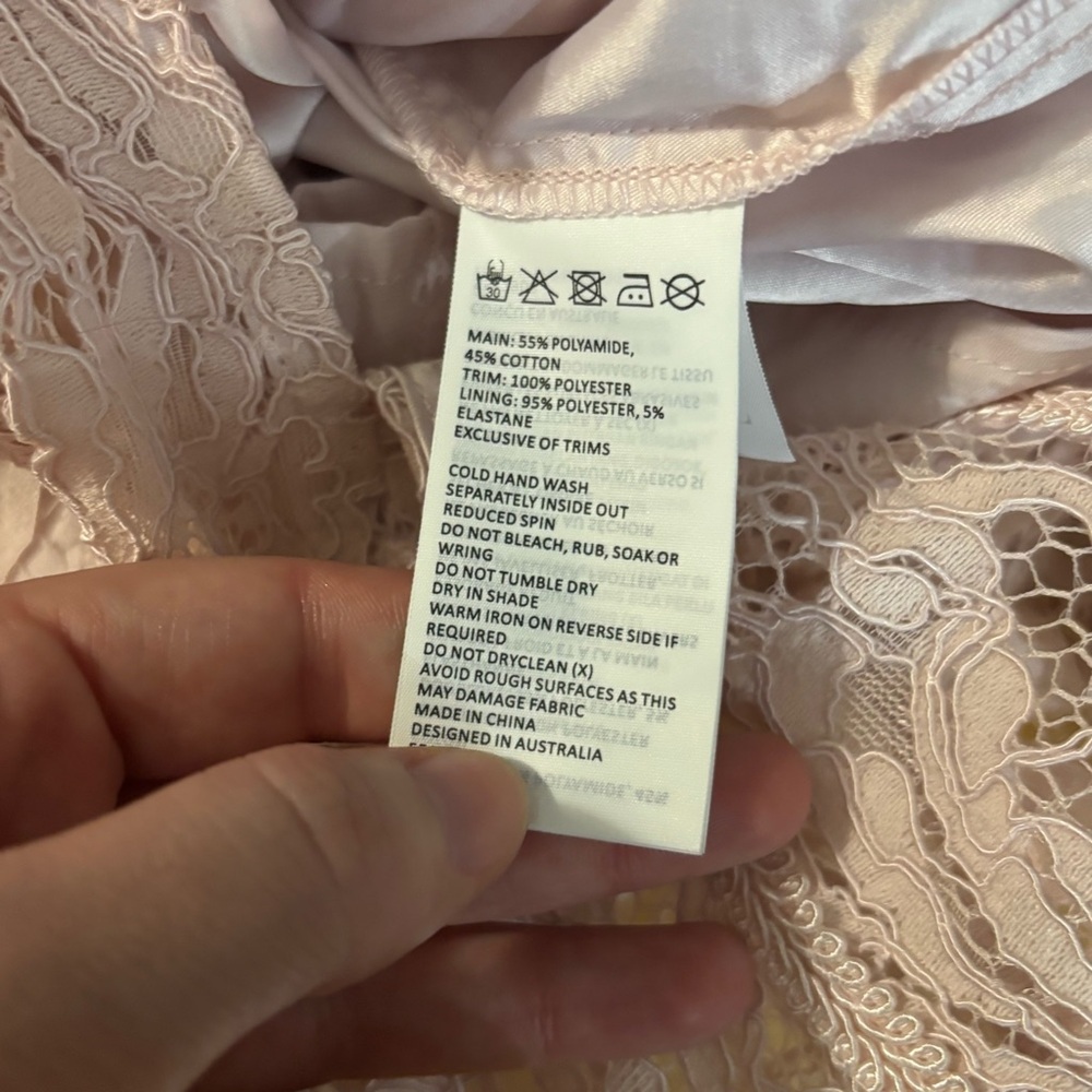 Bardot Parfait Pink Lace Dress Womens Size 4 XS Extra Small New With Tag Short - Picture 6 of 6